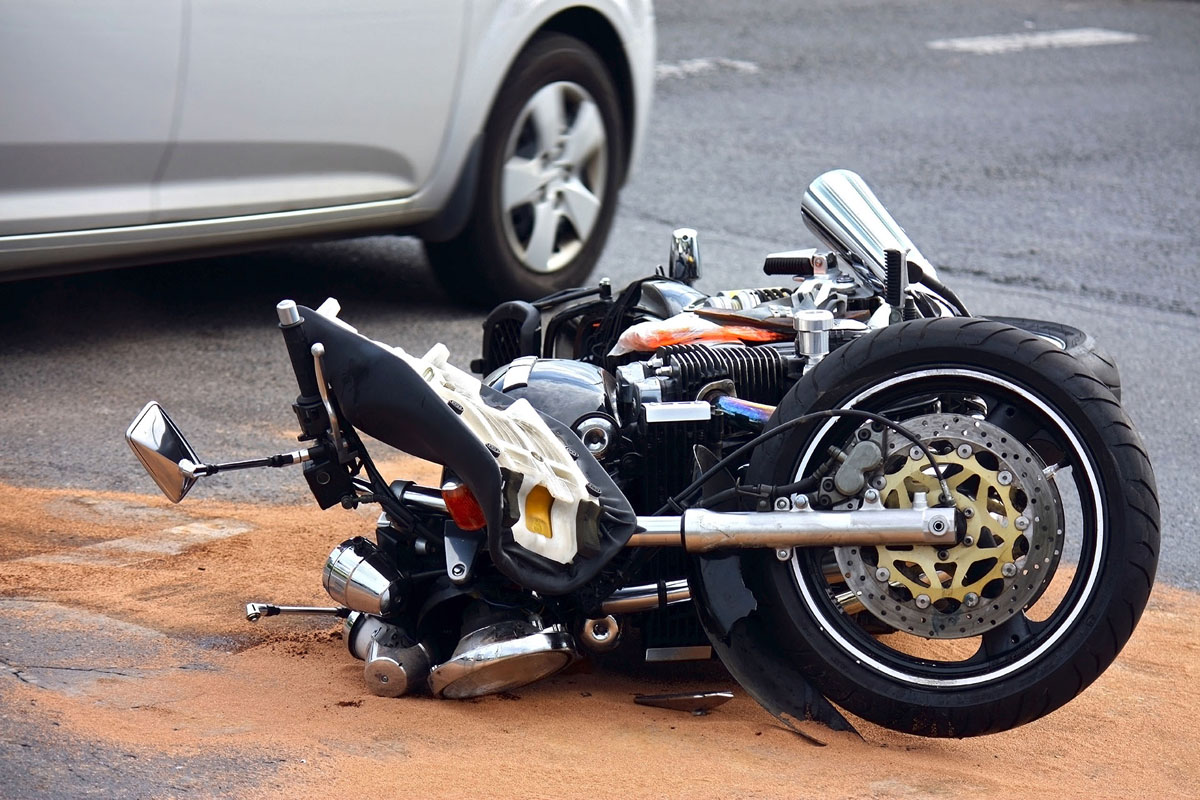 A motorcycle was in an accident.